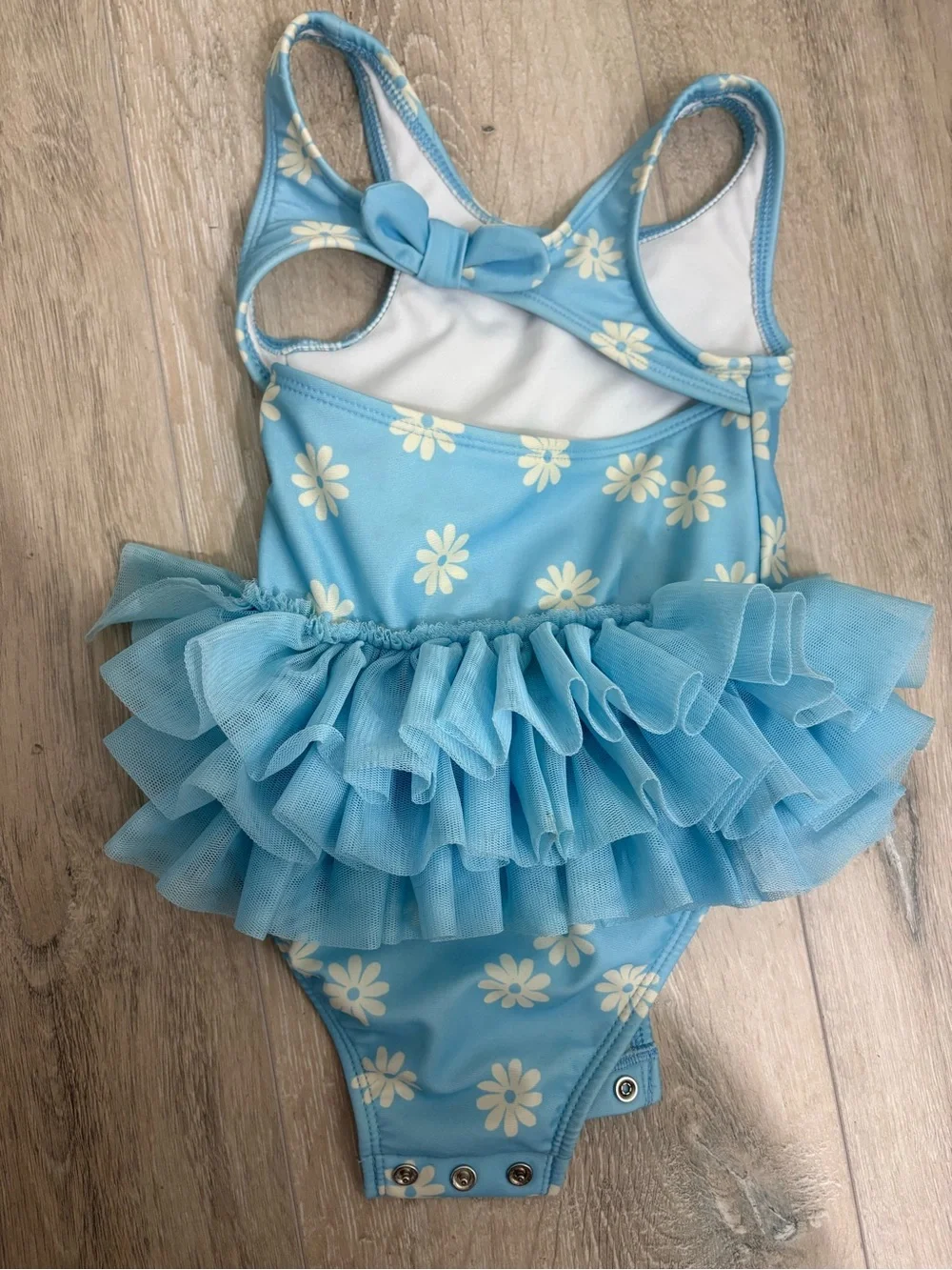 Cat & Jack Light Blue Daisy Tutu Swimsuit